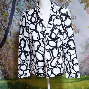 Investments Black and White Patterned Blazer
